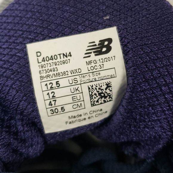 New Balance Mens L4040TN4 V4 Metal Baseball Shoe  Navy 12.5 D US main image 4